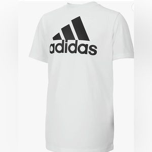 NWT adidas Boys' White Size:S(8) Short Sleeve Aeroready Performance Logo Shirt